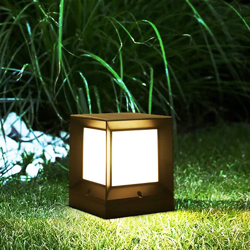 Solar Column Headlights Outdoor Villa Courtyard Large Doorway Pillar Waterproof Garden Outdoor wall Grass grass terrace light-Taobao