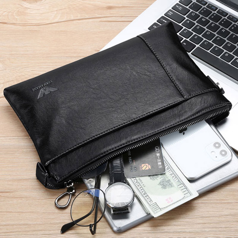 VFYWMANI handbag men's leather large-capacity business clutch bag envelope bag men's bag handbag clip bag tide