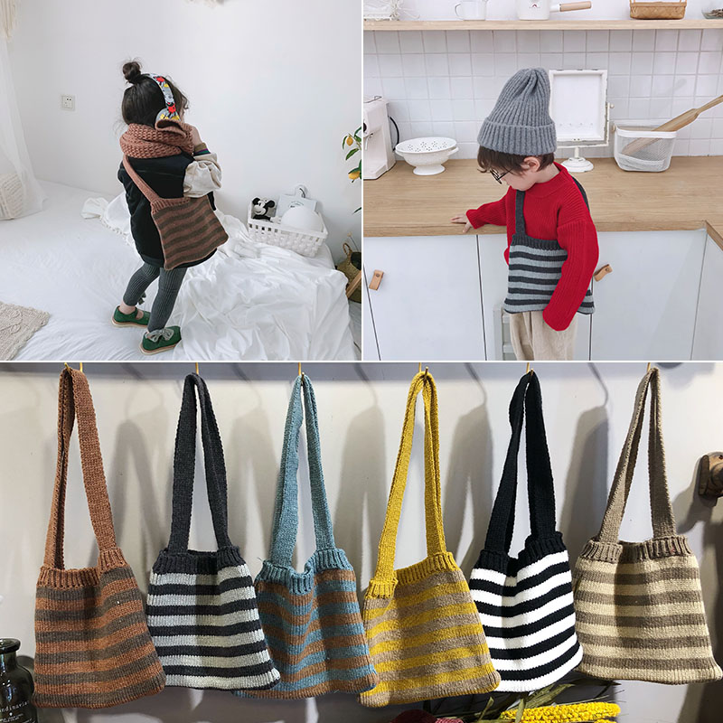 Child Pack Baissen Diagonal Satchel South Korea Baby Casual Boy Wool Cord Handwoven Knit Korean Version Cute Woman