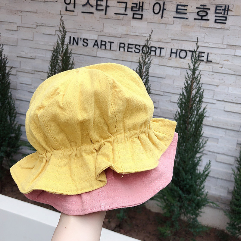 Baby hat spring thin Korean version baby sun hat fisherman hat cute princess woman wide brim sunscreen hat summer