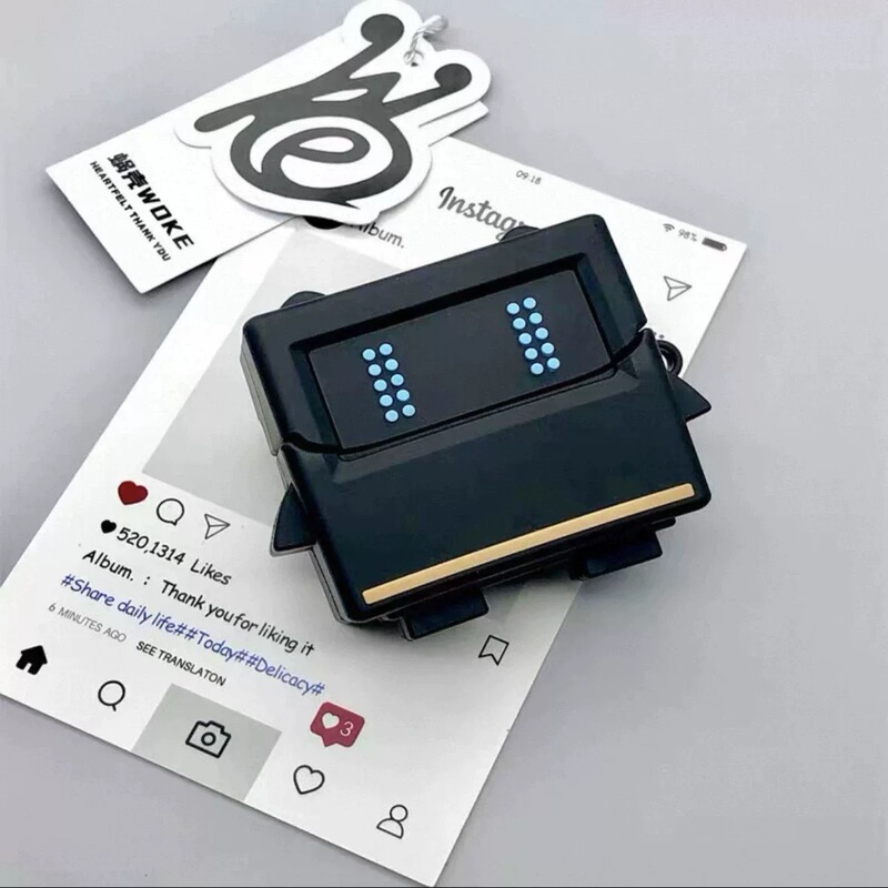 Black Robot Suitable for Water Moon Rain Pudding Protective Case, Cute Cartoon Silicone Water Moon Rain Pudding Earphone Case, Anti-Drop Moondrop Bluetooth Earphone Case for Men and Women Black Robot Suitable for Water Moon Rain Pudding Protective Case, Cute Cartoon Silicone Water Moon Rain Pudding Earphone Case, Anti-Drop Moondrop Bluetooth Earphone Case for Men and Women