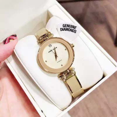 Покупка подлинных часов Anne Klein2512LPGB с браслетом из черного золота и бриллиантов, женские часы 1414bkgb