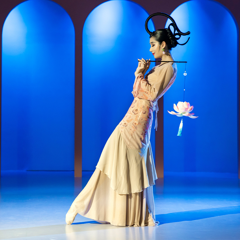 King Kong Dance King poetic same Du Ruo Chinese style practice suit flowing classical original release lamp line gauze skirt