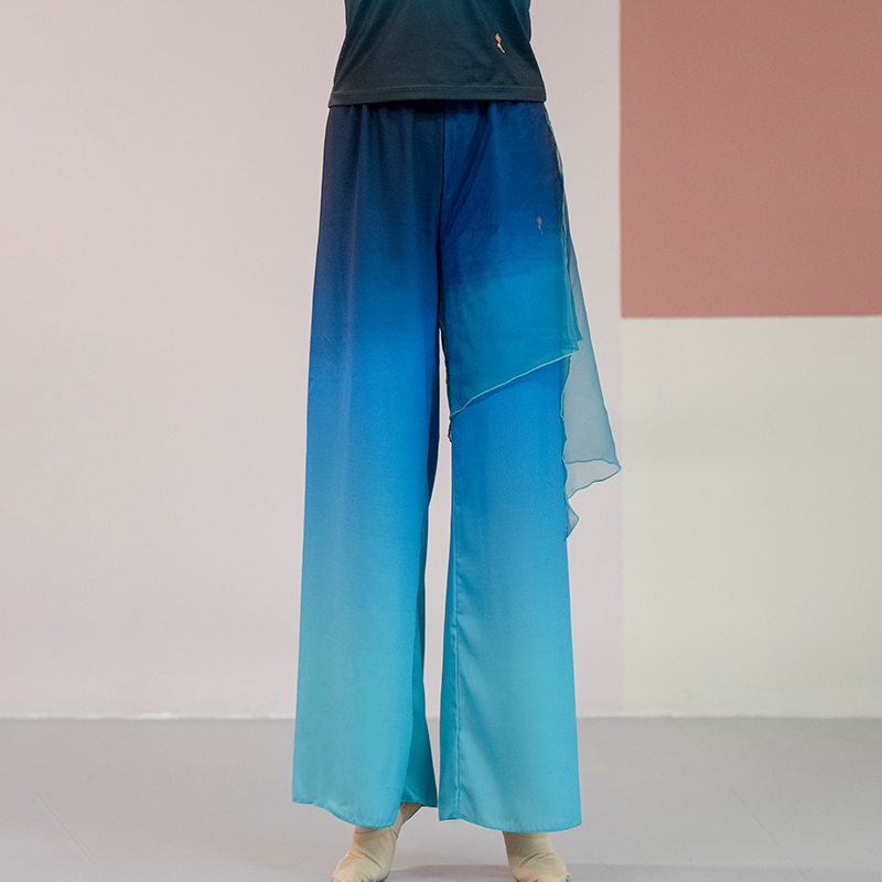 King Kong Dance King Poetic same classical dance gradient color glass practice pants lift Dragon King Chinese dance practice dress summer