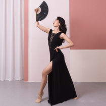 King Kong Dance King poetic original design practice clothes elegant and dignified elegant sexy black long dress one step away