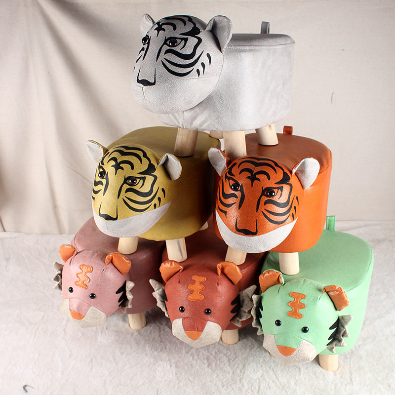 Customized solid wood sofa stool for changing shoes Tiger Year Elephant Dwarf Animal Science and Technology Cloth Cartoon Advertising Gift Printed Logo - Taobao