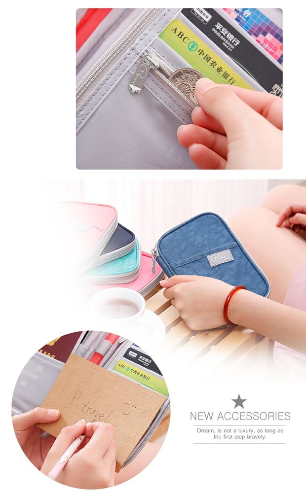 Gói hộ chiếu du lịch Thẻ tài liệu Gói tài liệu Túi đa năng Hộ chiếu Clip Ví Túi du lịch Túi lưu trữ - Ví / chủ thẻ mẫu ví da nam