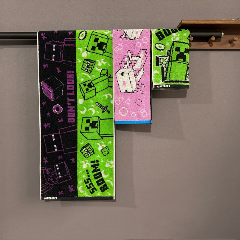 Foreign Trade Japanese Orders Minecraft Merchandise Japanese Orders Building Blocks Mini World Pure Cotton Towel Face Towel Large Square Towel All Cotton