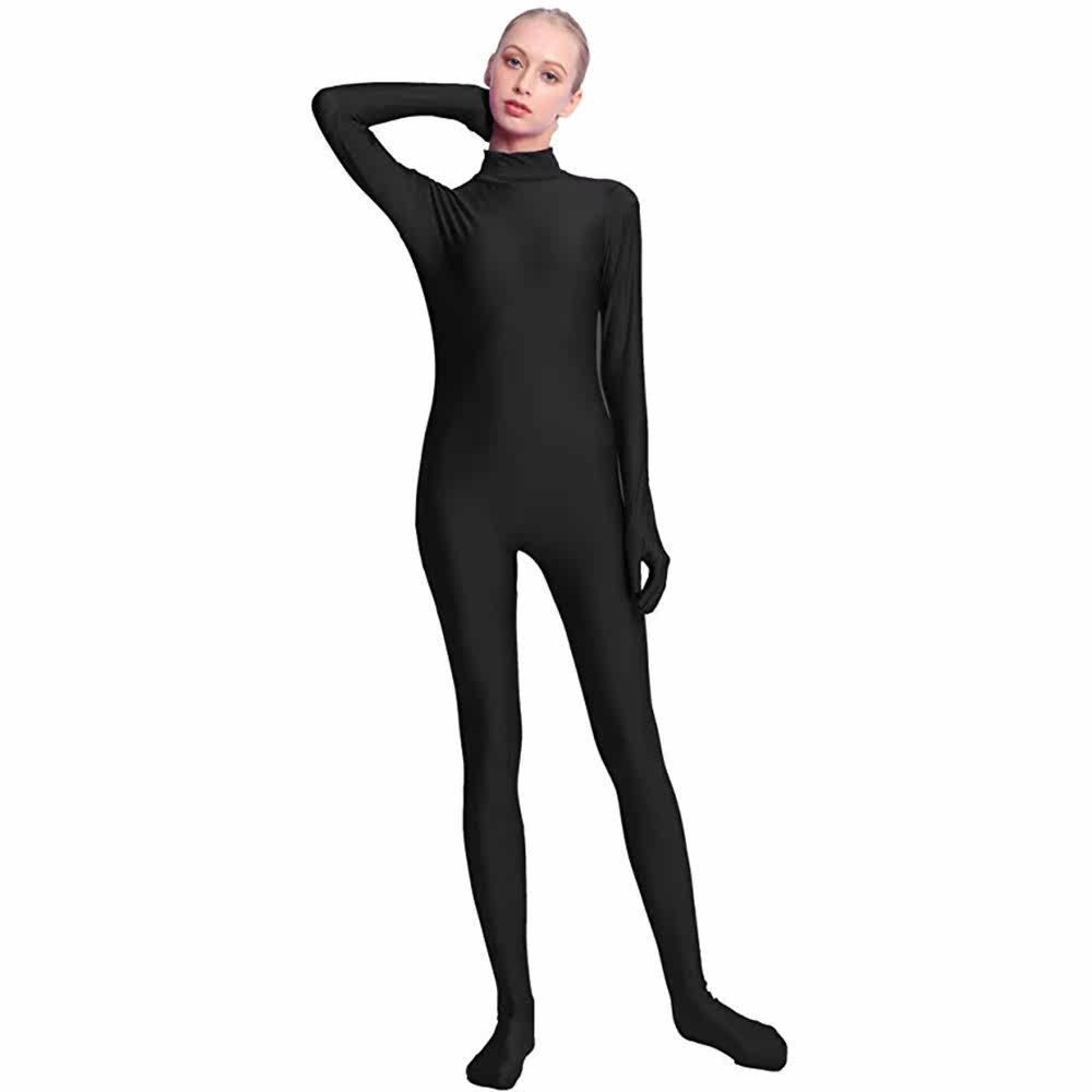 SPEERISE Adult Full Body Unisex Zentai Black Spandex Skinny