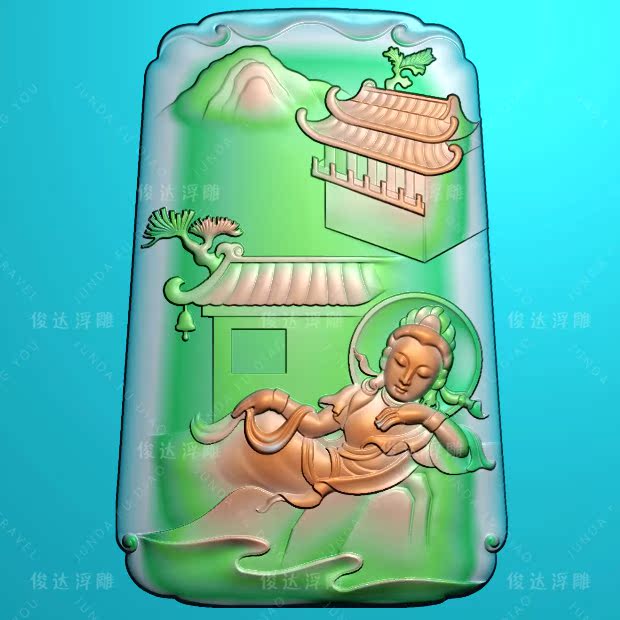 SGY0280 Side Body Sleeping Guanyin Mountain Water Buddha Without Phase Buddha Zen Buddha Ancestral Relief Plot Fine Sculpture jdp