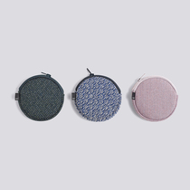 HAY Portemonnaie Zero Wallet Wool Blend Zipper Round Little Money Bag Multicolored