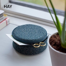HAY Casette zipped zero wallet with small handbag wool surface