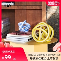 HAY Knot 2 Stained Glass Knot Paperweight Bookcase Home Crafts Ornament Decoration(New)