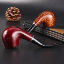 Filter pipe smoking set direct sales hot-selling bent handle mahogany accessories removable and washable spot solid wood