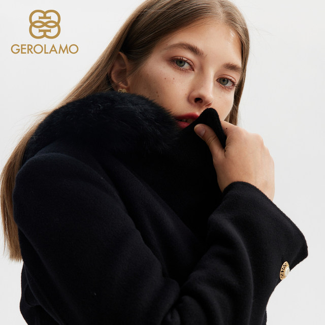 GEROLAMO ຂອງແມ່ຍິງ fabric woolen coat ລະດູຫນາວ ເສື້ອຄຸມແອວໃຫມ່ສໍາລັບແມ່ຍິງ