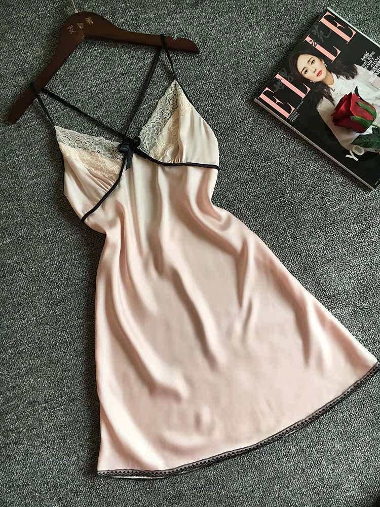 Sexy sling váy ngủ nữ mùa hè gợi cảm ren người phụ nữ quyến rũ đồ ngủ kích thước lớn váy ngủ dây váy dịch vụ nhà kiểu đầm đẹp