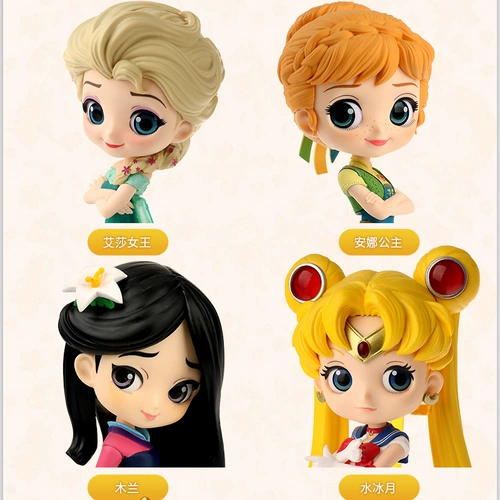 Подлинная Qposket Bandai Disney фигура Айша Белоснежные украшения заморожены 2 Анна Мулан
