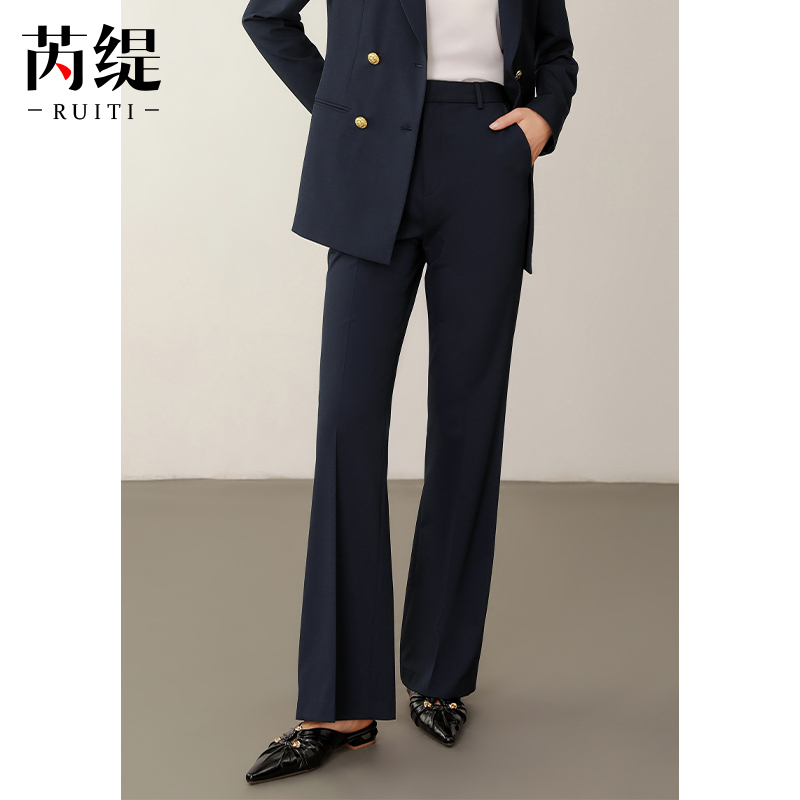 Flared Suit Pants for Women, Spring and Autumn, Straight-Leg Formal Wear, Interview Attire, Petite Suit Pants, Wide-Leg Professional Suit Pants