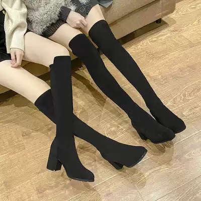 Long boots women's 2021 new autumn and winter plus velvet thin high boots over the knee boots high-heeled women's boots riding boots