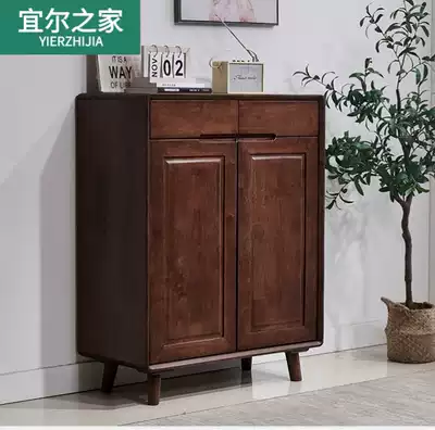 Yier House Real Nordic solid wood shoe cabinet simple modern home door storage cabinet porch storage living room into the house