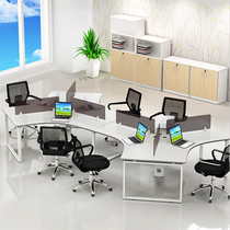 Guangzhou three - person desk and chair 3 - person company 7 staff desk 6 people six people computer combination station screen