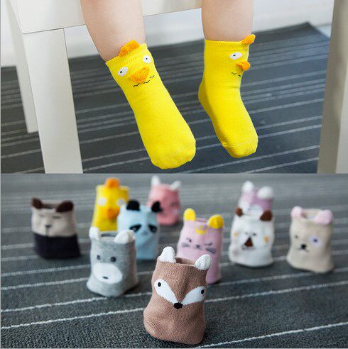 Spring New Products High Quality Cute All-cotton No Bones Socks Baby Socks Baby Boy Treasure Stockings With Non-slip Glue