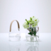 Giỏ hoa nấm thủy tinh châu Âu bình nhỏ vành đai tay cầm chậu hoa nhỏ hoa tươi trang trí hoa nghệ thuật - Vase / Bồn hoa & Kệ chậu nhựa dài trồng cây Vase / Bồn hoa & Kệ