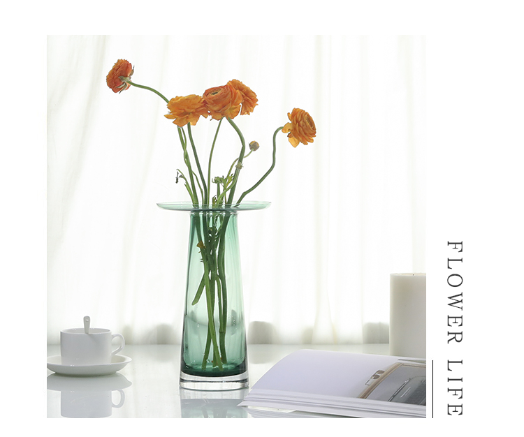 Bắc Âu tối giản bình thủy tinh gradient phòng khách chai hiện đại sáng tạo trang trí nhà Rose Daisy cắm hoa - Vase / Bồn hoa & Kệ chậu trồng mai