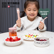 designletters Baby bowl and spoon set Meal supplement bowl 6 months baby tritan drop-proof cutlery
