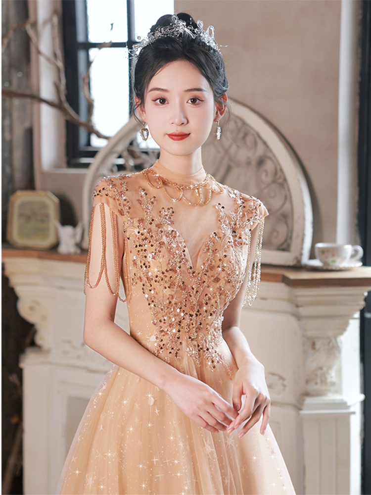Evening dress, skirt, elite advanced wedding dress, french style, high-quality style Evening dress, skirt, elite advanced wedding dress, french style, high-quality style