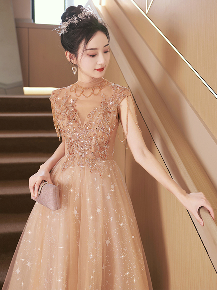 Evening dress, skirt, elite advanced wedding dress, french style, high-quality style Evening dress, skirt, elite advanced wedding dress, french style, high-quality style