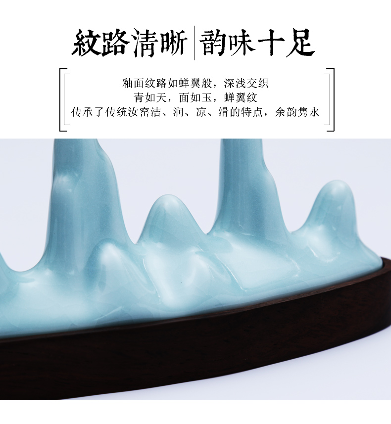 Every day to practice your up ceramic pen Japanese creative vintage pen mountain jade peak four treasures of the study of jingdezhen ceramic ice crack brush calligraphy painting can paperweight "four gift items furnishing articles paper weight