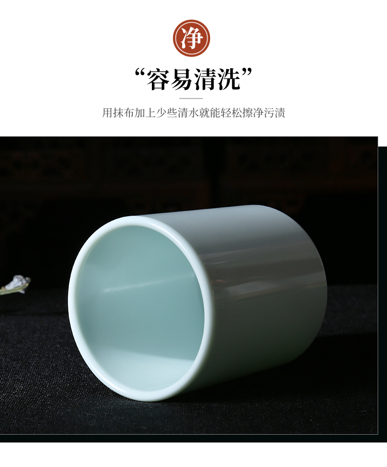 Practice everyday imitation jade brush brush pot creative fashion a lovely office supplies stationery receive tube literary move contracted from office desktop imitation ceramic decoration pen barrels furnishing articles