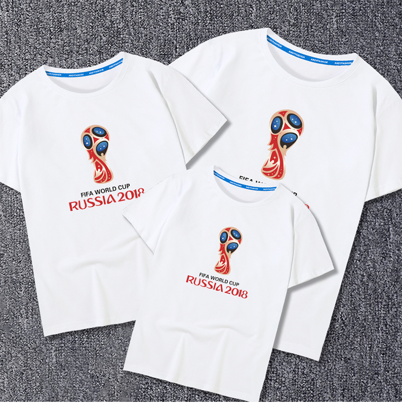 2018 World Cup Gia Đình Gói Mùa Hè Ngắn Tay Áo T-Shirt Gia Đình Gói Một Gia Đình của Ba Mùa Xuân Jersey của Phụ Nữ Bóng Đá Mặc