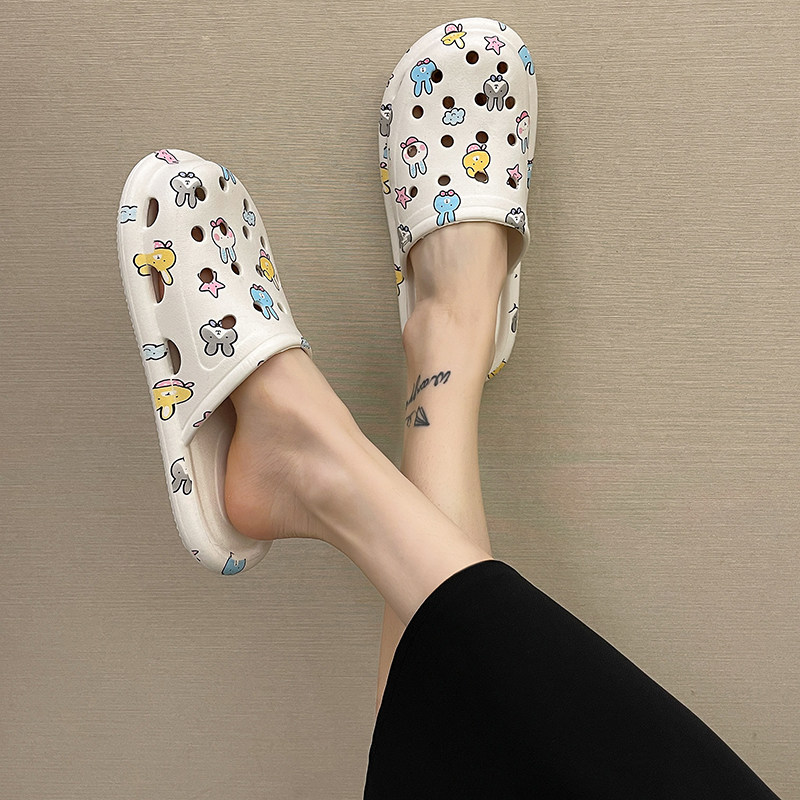 Cute Dongle Shoes Women Ins Tide Nurses Anti Slip 2022 Spring Summer New Beach Slippers Baotou Thick Bottom Sandals