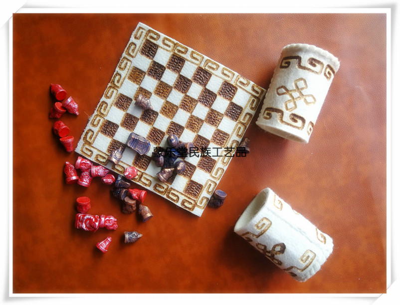 Mongolian chess Mongolian felt chess Chess Hitar Mongolian chess craft gift decoration chess