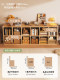 Solid Wood Bookshelf, Floor-Standing Storage Rack, Picture Book Storage Rack, Toy Storage Cabinet, Integrated Wall-Mounted Living Room Grid Cabinet, Bookcase