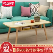 Bắc Âu hiện đại tối giản sofa nhà bàn trà ngắn tròn vuông với xô phòng khách gỗ rắn căn hộ nhỏ đồ nội thất bàn cà phê - Bàn trà