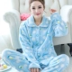 Mùa xuân và mùa đông mùa đông phục vụ nhà nữ ba lớp mỏng bông dài tay cotton cộng với bộ đồ ngủ độn bông hình ảnh đồ bộ kiểu