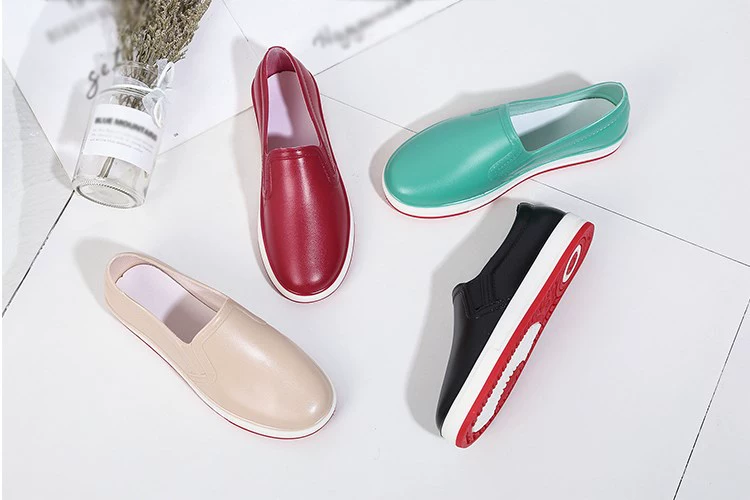 Giày đế thấp giúp nữ đi mưa ống ngắn dành cho người lớn ống ngắn miệng nông thời trang Giày đi mưa hoang dã Giày cao su chống trượt Giày đi mưa Hàn Quốc dễ thương