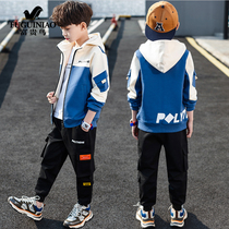 Rich and expensive bird boy clothing opening shirt with cap sports suit Chauded boy spring loose leisure CUHK boy tide bala boy