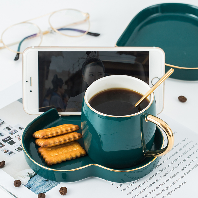 Coffee cups and saucers ins wind set Household simple light luxury water cup set European small luxury ceramic afternoon tea cup