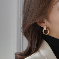 Retro big earrings 2021 New Tide advanced sense no ear hole ear clip temperament painless earrings female Korean earrings