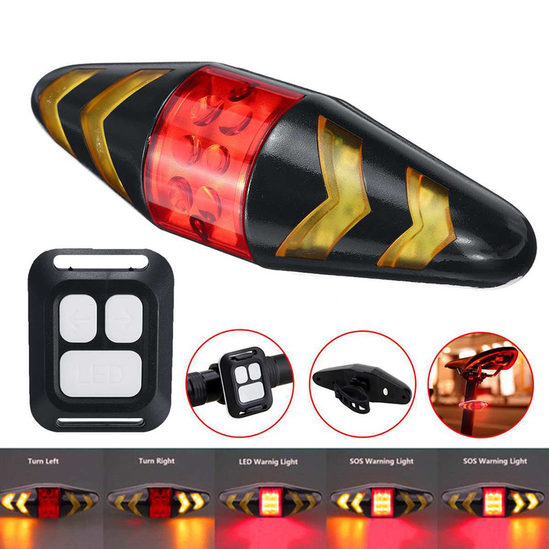 Bike Riding Wireless Remote Control Direction Light Bike Caution Tail Lights Bike USB Turn to Burst Smart Tail Lights