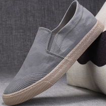 Quick-drying ice silk cloth shoes mens shoes summer breathable retro old Beijing tide shoes mens casual canvas shoes