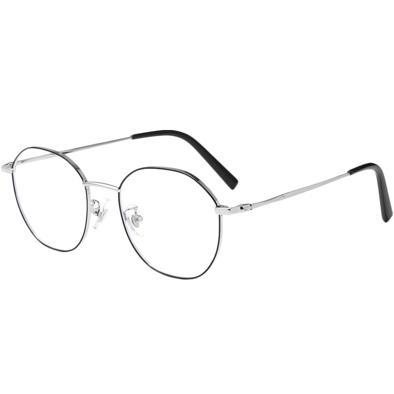 Retro Large-Frame Flat Anti-Blue Light Myopia Glasses for Women, Korean Style Trendy Internet Celebrity Style Frames for Men, Can Be Equipped with Prescription Lenses to Prevent Fatigue