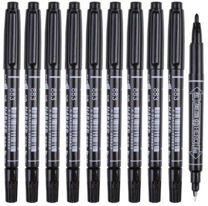 Hero 883 water-based children's hook line pen small double-headed marker pen student art line pen drawing with hook pen