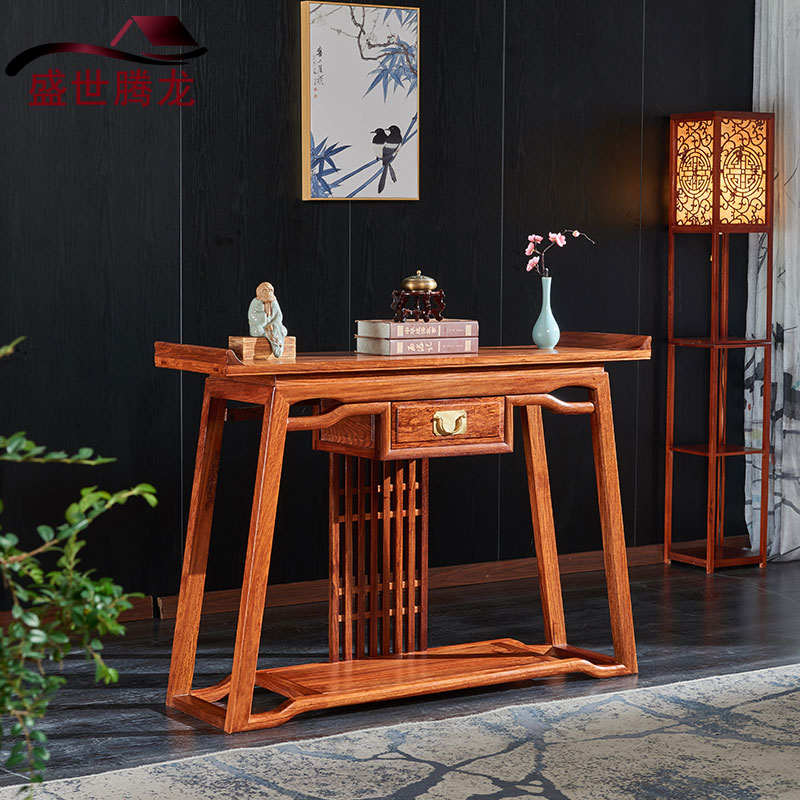 New mahogany porch table hedgehog red sandalwood strip table god table rosewood head table Chinese style for table solid wood porch table