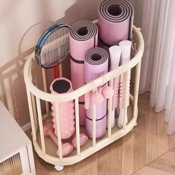 Yoga mat storage basket household fitness equipment storage rack