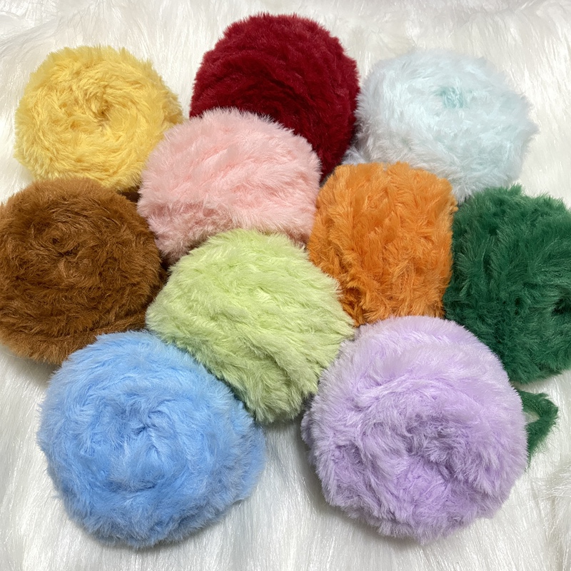 [23 Custom Dyeing] Special Color Fur Thread Fur Velvet Knitted Scarf Hat Yarn DIY Hook Doll Monster Bag